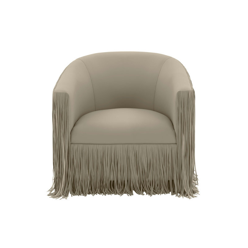 Faux Leather Swivel Barrel Chair, Gray Faux Leather
