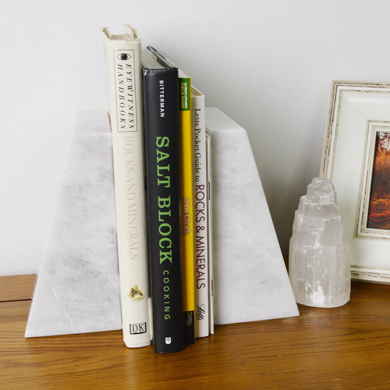 Marble Bookends, White