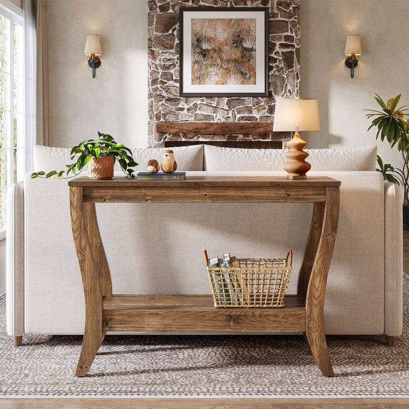 110cm Unfinished Solid Wood Console Table