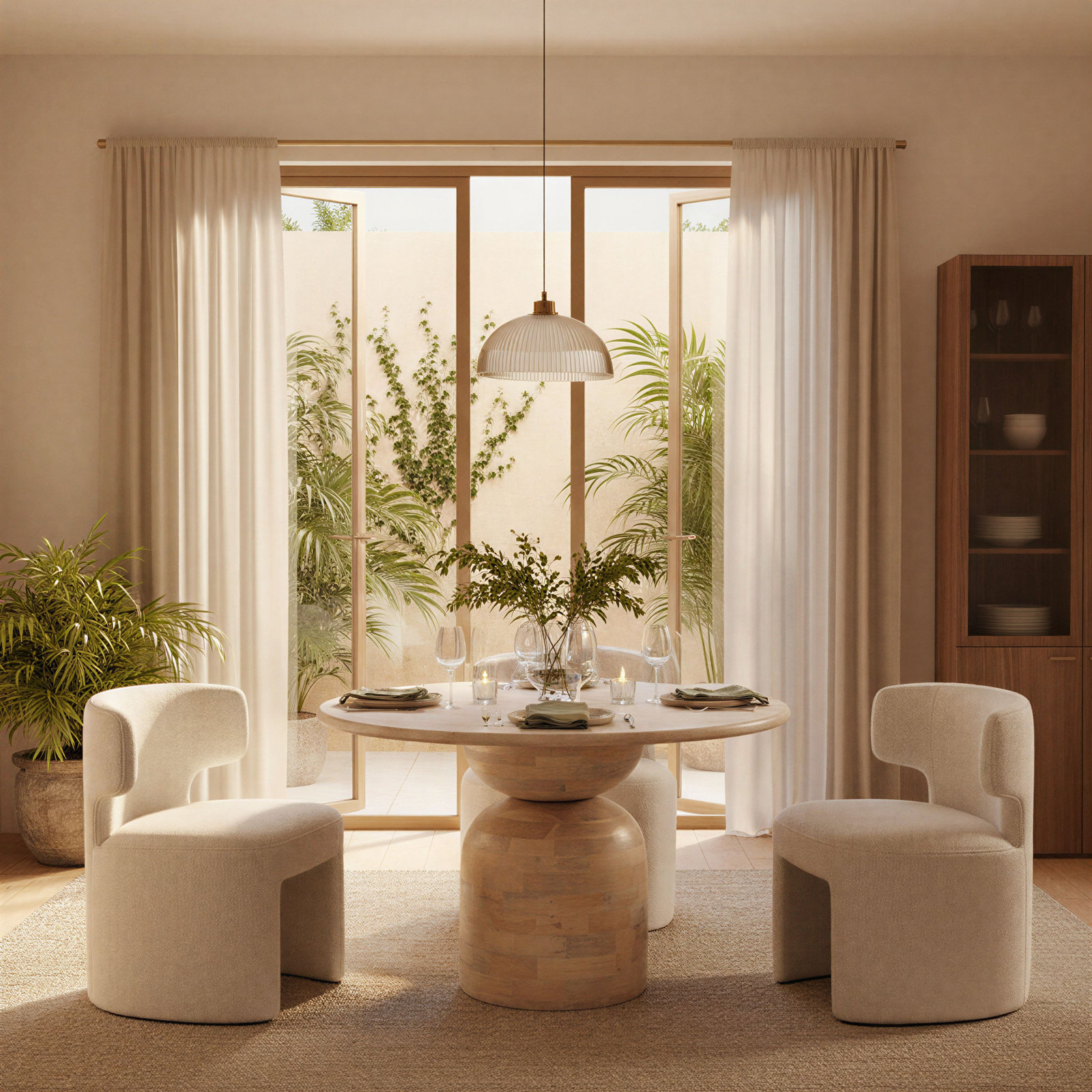 Kashida 47" Mango Dining Table, Light Brown