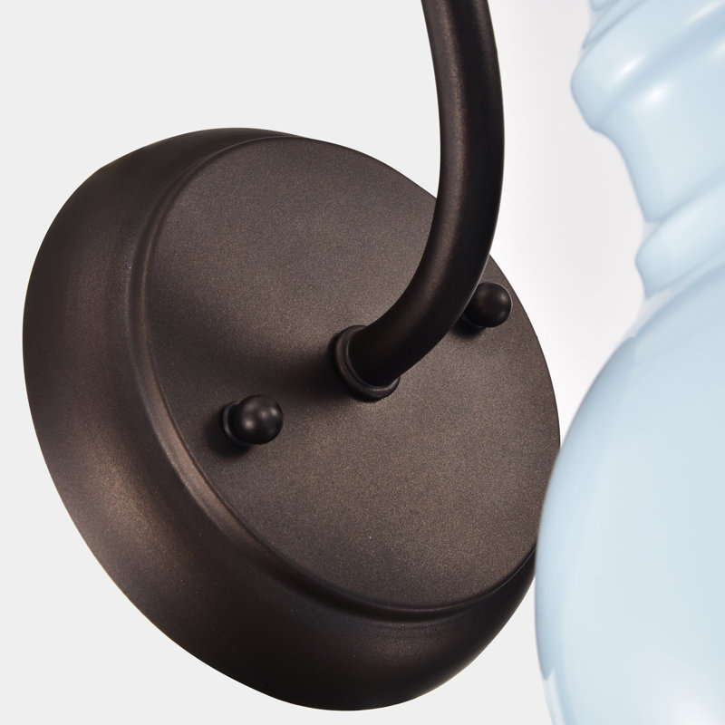 Lund Armed Sconce, Bronze/Light Blue