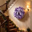 Couronne de Noël artificielle mauve / rose de 16 pouces, couronne de feuilles de paillettes Harry avec un arc en satin et des boules brillantes, couronne de Noël de porte d'entrée pour les décorations de Noël intérieures et extérieures-220589047