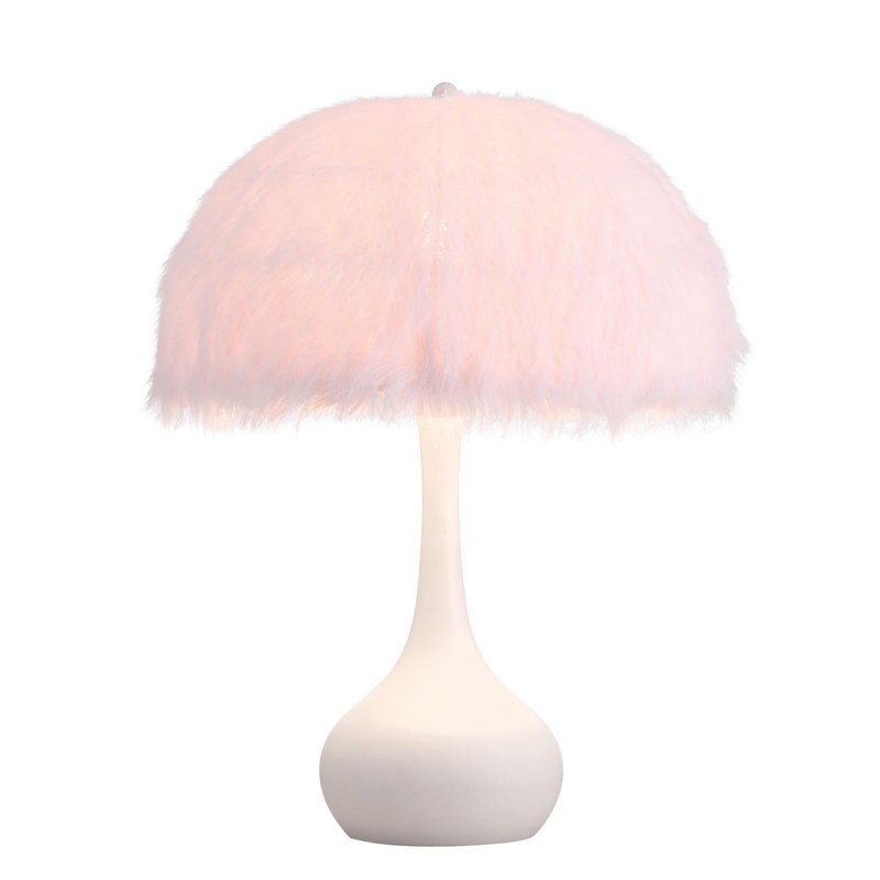 Lampe de table en forme de globe à 1 lumière, Blanc, Rose