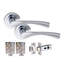 5 Sets Astrid Style Modern Door Handles on Round Rose in Metallic Finish with 1 Pair of Ball Bearing Hinges & 64mm Tubular Latch-285297176