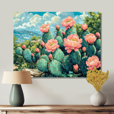 Cactus Garden In Bloom II - cactus, art mural