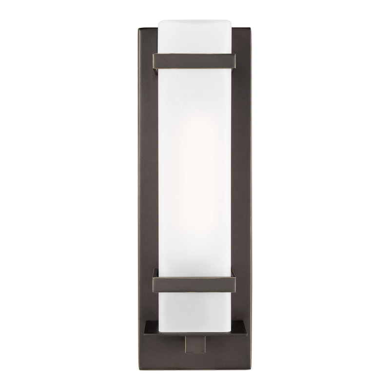 Alban Medium One Light Outdoor Wall Lantern from Generation Lighting , Antique Bronze, 18" H x 6" W x 5.5" D, No