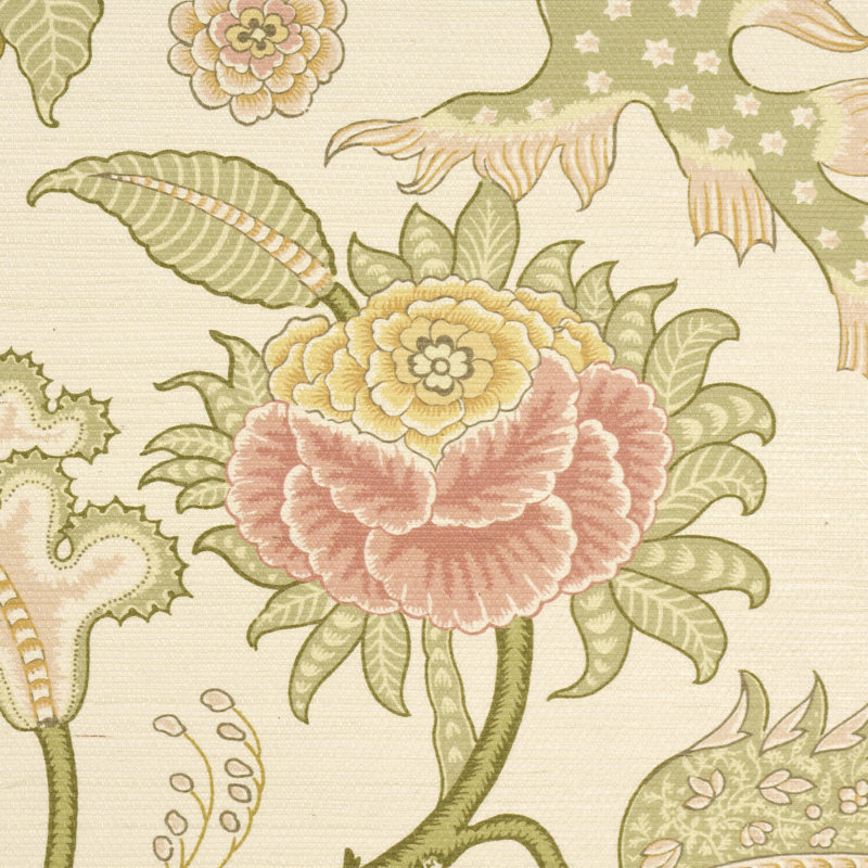 Sinhala Sisal Wallpaper, Pink/Green