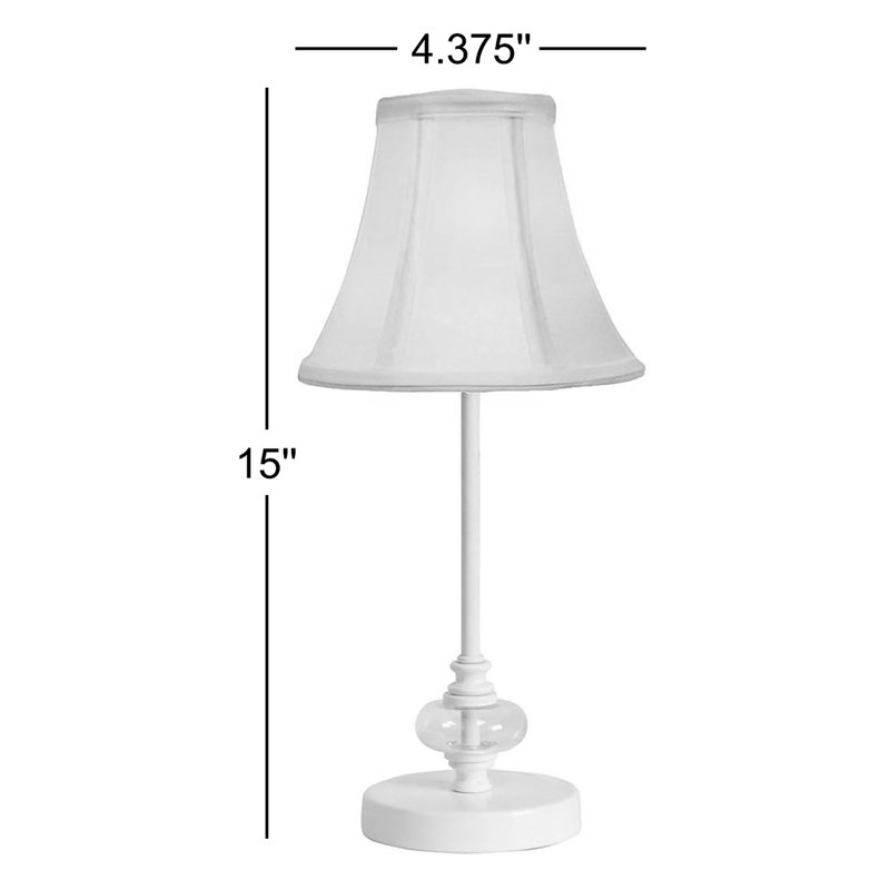 Lampe de table 15 po Sanjay, Blanc mat, Blanc cassé