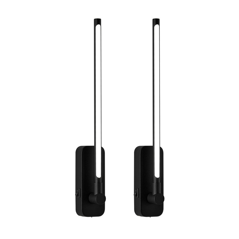Appliques murales rechargeables avec télécommande et lumières DEL pour la chambre à coucher, Noir