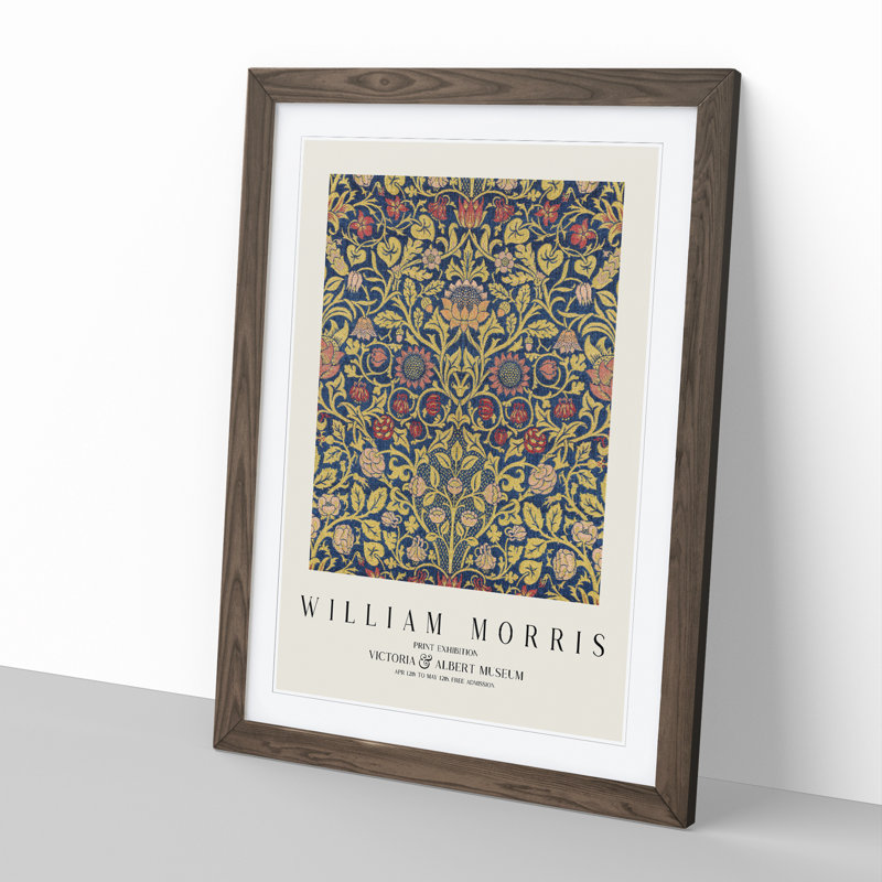 Violet and Columbine Vol.2 by William Morris - Picture Frame Art Prints, Walnut, 65cm H x 48cm W x 2cm D