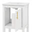 Armoire de rangement de salle de bain moderne de 20 po avec lavabo en céramique, meuble-lavabo autoportant avec porte à fermeture douce, support de rangement et tablette ouverte-2138262858