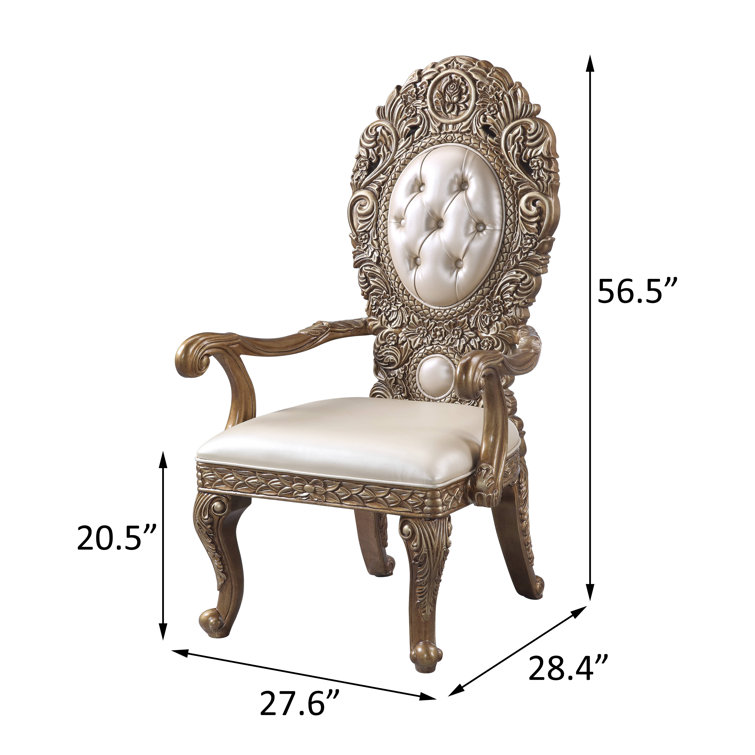 Tufted King Louis Back Arm Chair in Bone