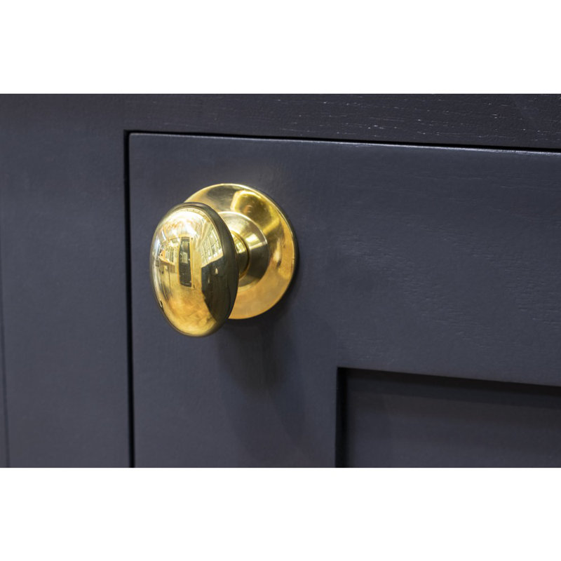 Oval Mushroom Knob, Polished Brass, 2.7cm