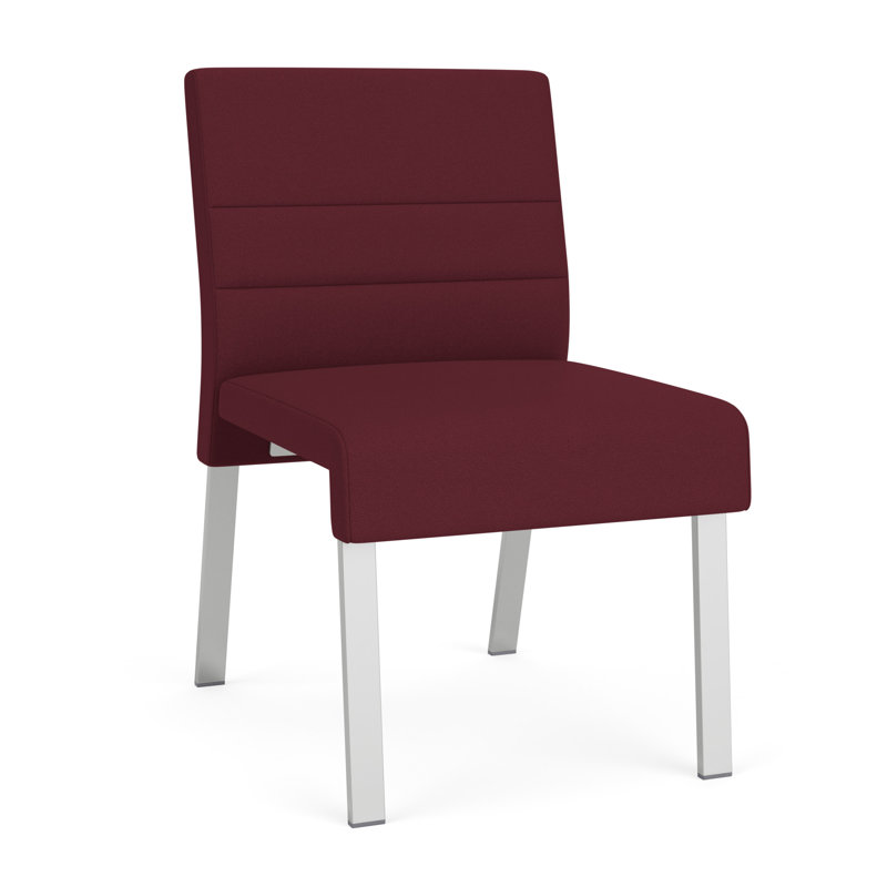 Chaise d'invité sans accoudoirs Waterfall, Argent, Tissu vin ouvert