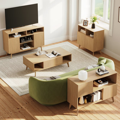  Armoire de rangement 39,3 po Mid-Century avec rangement, pieds en bois massif - blanc
