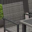 Maryel Rattan Garden Furniture for 4, Dining Table and Chairs, Grey