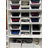 5 Pack Stackable Closet Storage Basket, Multifunctional & Foldable Closet Organizer for Bathroom Kitchen Laundry Room Wardrobe Storage, Space-Saving Clothes Storage Drawer Organizer, White