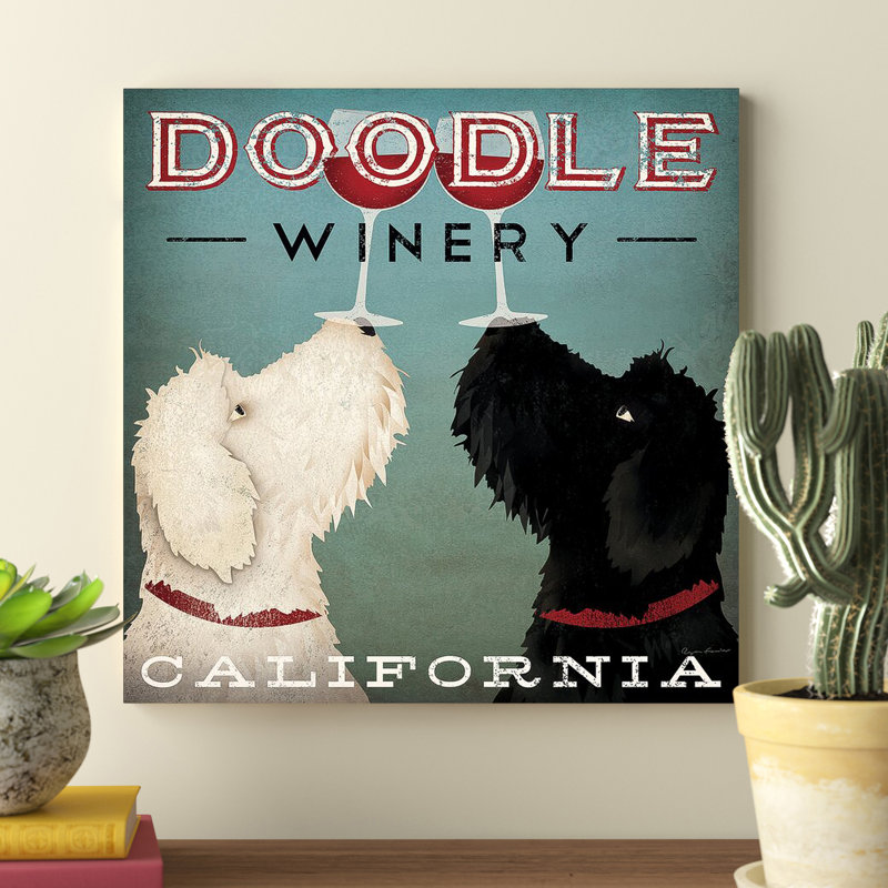 Doodle Winery by Ryan Fowler - Print on Canvas, 45.72 cm H x 45.72 cm W x 1.91 cm D, No Frame, White Framed