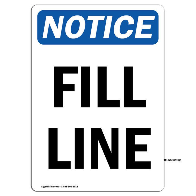 Fill Line Decal 7" X 5"