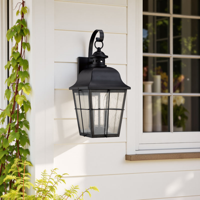 Merton Steel Wall Light, Mystic Black