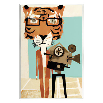 Stupell Industries Modern Tiger Filming Camera By Seven Trees Design - Graphic Art In Unframed