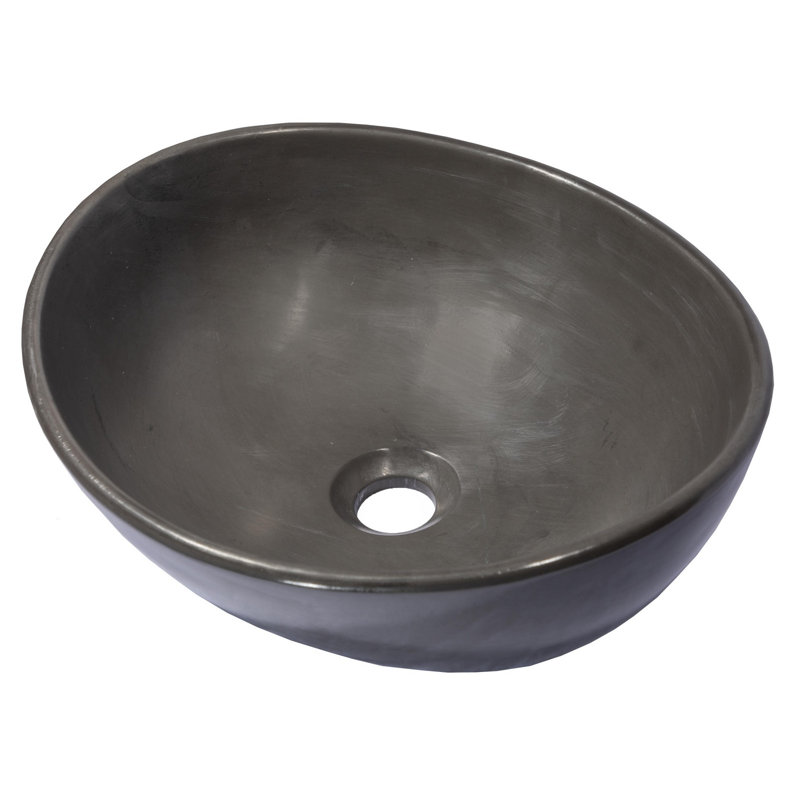 Eden Bath 13.4'' Concrete Oval Bathroom Sink, Charcoal