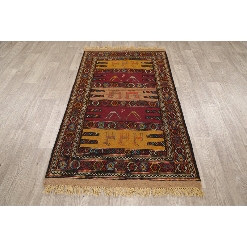 One-of-a-Kind 3'3" X 5'9" New Age Wool Area Rug in