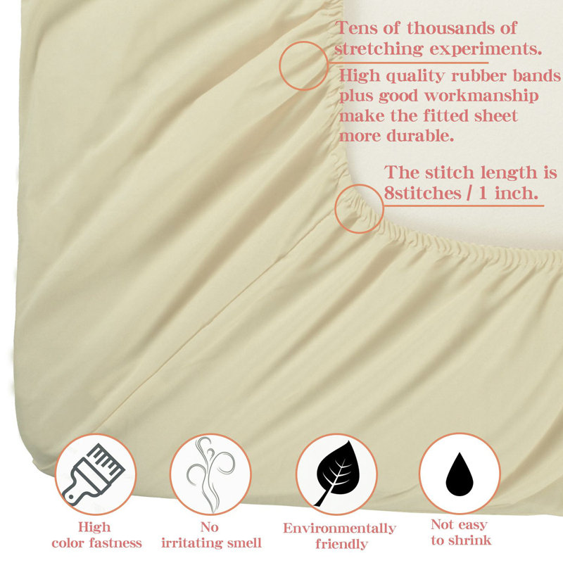 Ensemble de draps, ensemble de draps en microfibre brossée 1800 avec poche profonde - NTBAY, Kaki