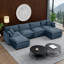 Canapé modulaire modulaire en U en chenille 130,7 po à 4 places avec repose-pieds, beige-1441007627