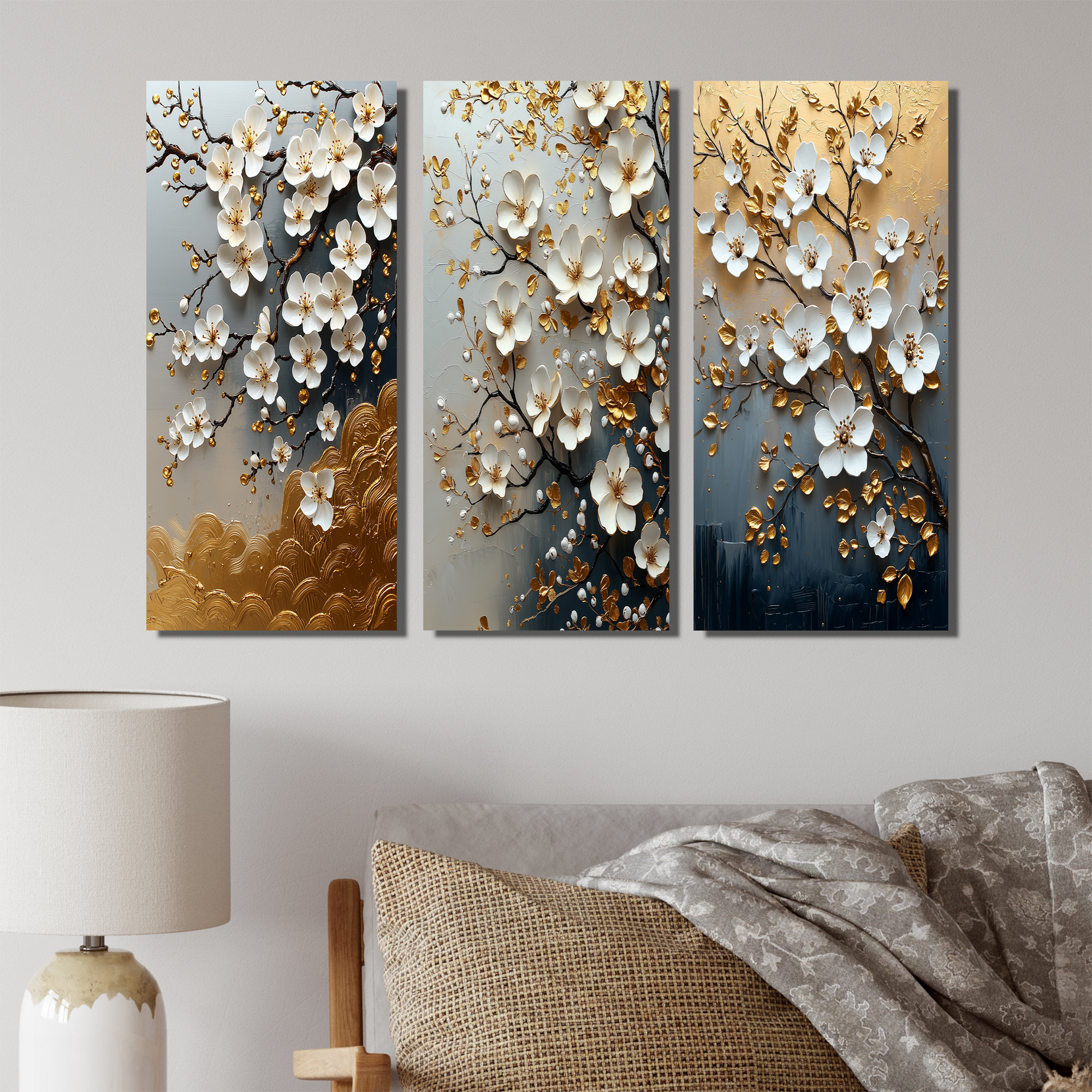 Lark Manor Bonzai Blossom Branch I - Cherry Blossom Wall Art Collection ...