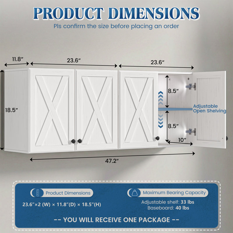 Armoire murale 48 po Farmhouse, 48''