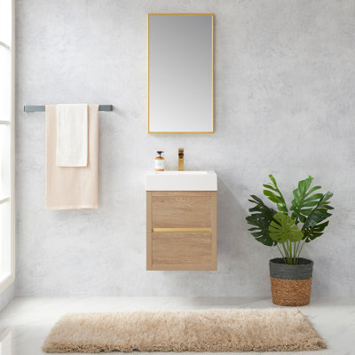 Ensemble de meuble-lavabo mural simple 18 po Vali