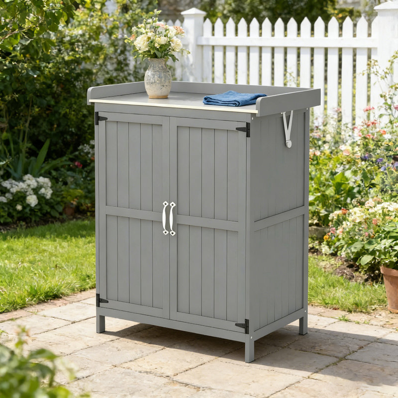 Banc de rempotage avec 2 portes (gris), Gris