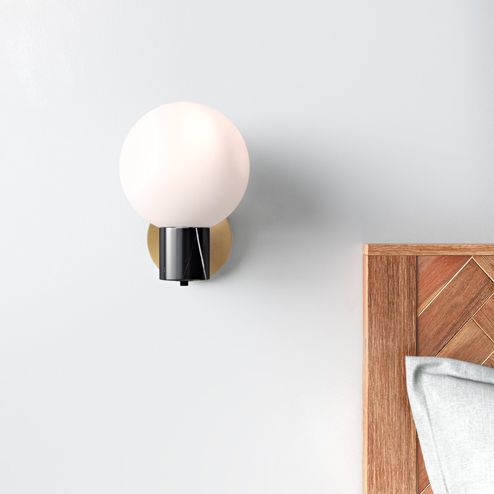 Drake Single Light Dimmable Marble Armed Sconce