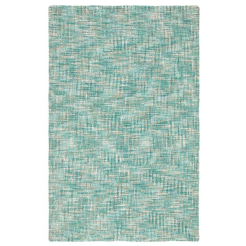 Tweedy Tufted Wool Light green/Brown/White Area Rug, Rectangle 3' x 5'