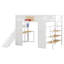 Lit mezzanine en métal avec bureau intégré, garde-robe ouverte, panier de basketball, glissade et escalier-1275578758