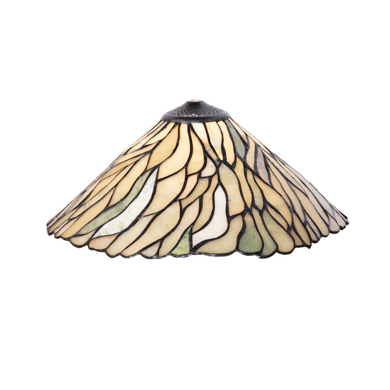 Abat-jour en jade 16 po, Vert/bleu/beige, H 7 po x l 16 po x P 16 po