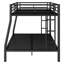 Full XL Over Queen Metal Bunk Bed With Ladder And Guardrails, White-40949713-40949717