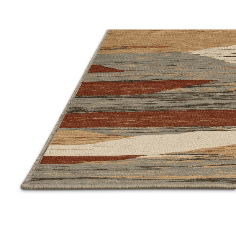 Machine Washable Nature Beige Area Rug, Round 8'