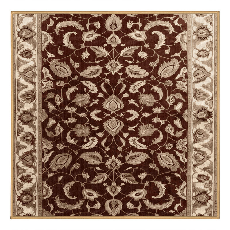 Tapis brun lavable à la machine, Carré 7 pi