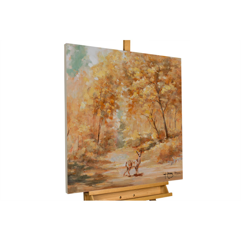 Golden Clearing Hand -Painted Acrylic Painting