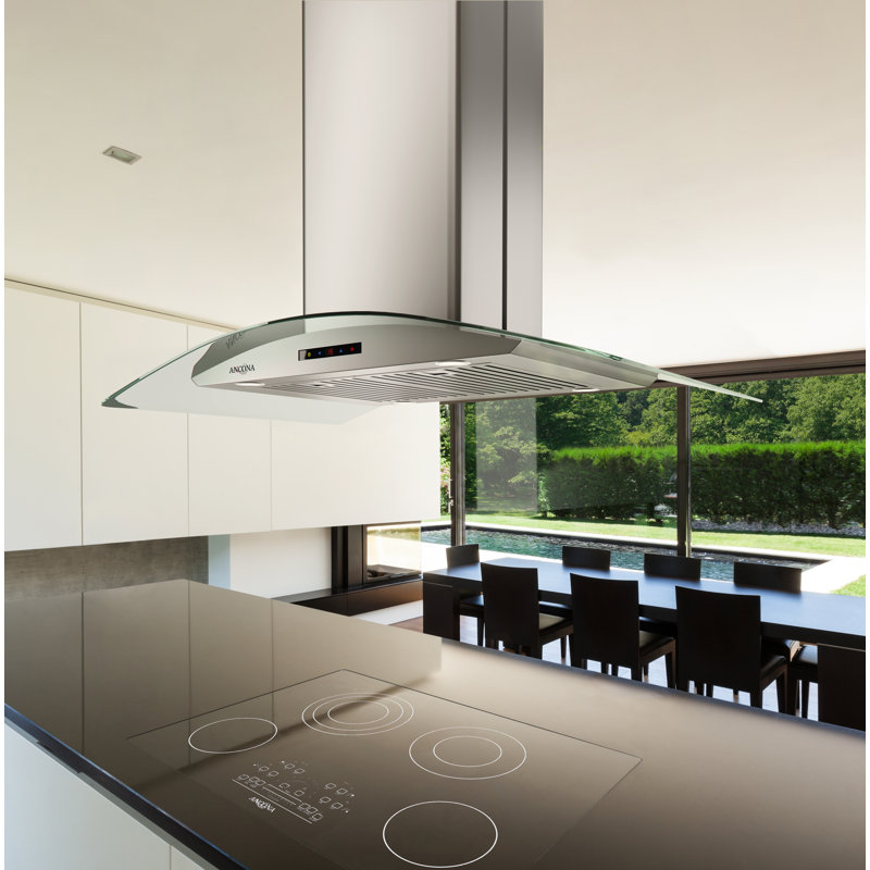 Ancona Elite IGCE636 Glass Canopy Island Mount Range Hood