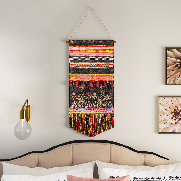 Meriden Hand Woven Cotton Wall Hanging - Rod Included