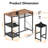 Bar Table and Chairs Set with Power Outlet, Pub Table and Chairs Set for 2 with 2 Storage Shelves-904538284