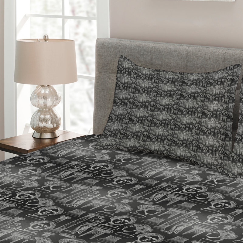 Classical Polyester Coverlet, King Bedspread + 2 Shams
