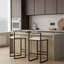 Ensemble de 2 tabourets de bar rembourrés en similicuir avec tabourets de bar et structure en métal pour comptoir, îlot de cuisine (beige)-1222695275-1222695273