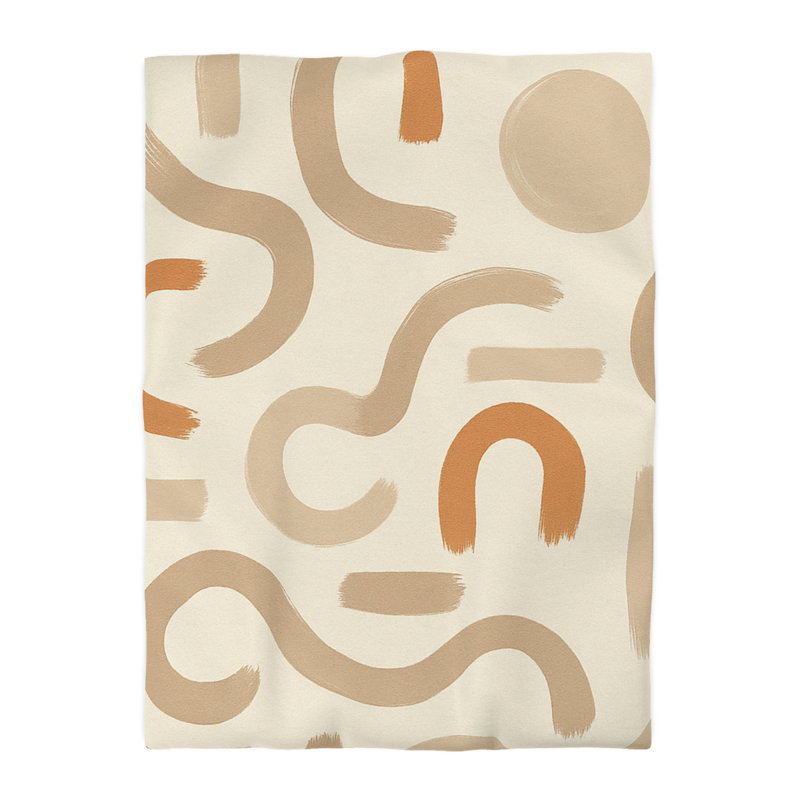 Microfiber Duvet Cover Boho Style, Design 73, Cream, Twin XL Duvet Cover