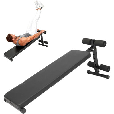 Folding Adjustable Sit-Up Abdominal Workout Bench, 220 LBS Capacity 5-Position Incline Decline Training Bench with Padded PU Surface, Space-Saving Home Gym Core & Full-Body Exercise Equipment