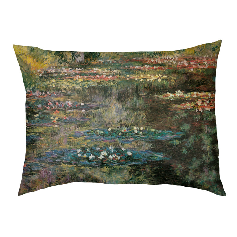 Coussin Carlucci Water Lily Pond à Giverny, Grand (l 52 po x P 42 po x H 7,1 po)