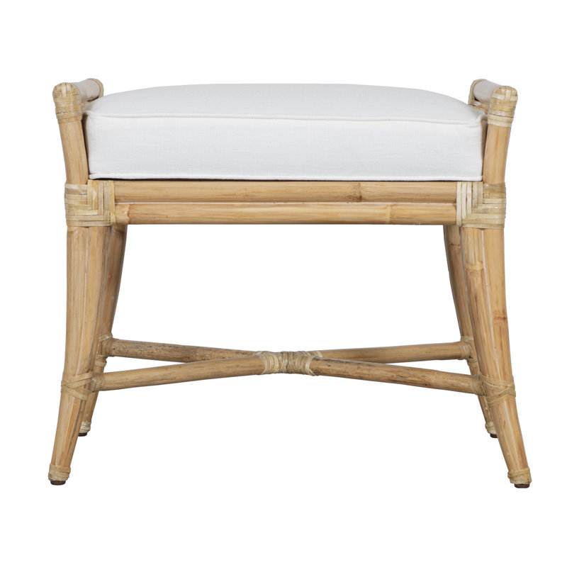 Malacca Upholstered Bench, Natural